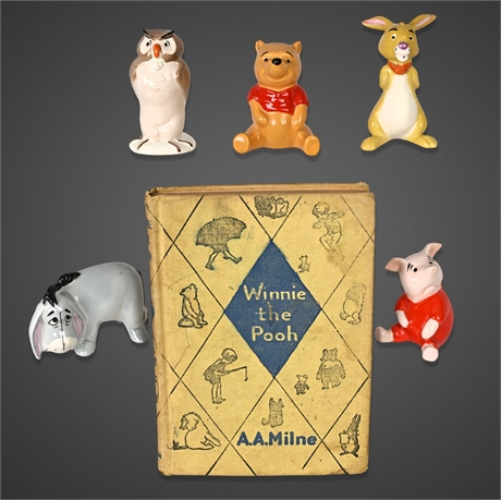 1943 Winnie‑the‑Pooh Book & Beswick Walt Disney Figurines