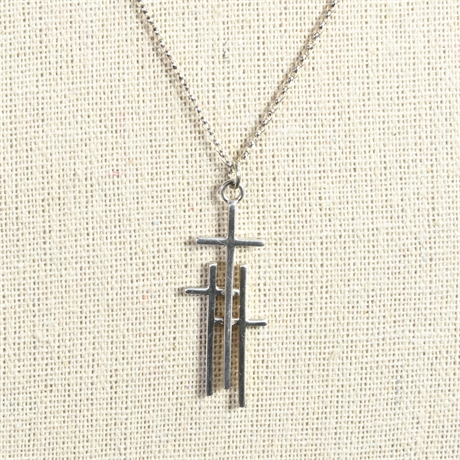 3 Crosses Sterling Silver Necklace & Pendant