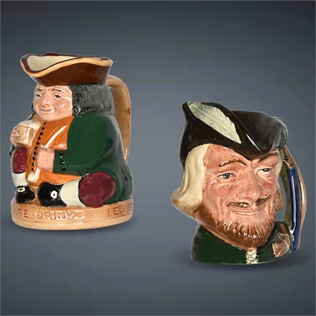 Pair of 4" Royal Doulton Toby Jugs: 'Honest Measure' & 'Robin Hood'