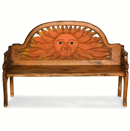 Carved Sunface Bench