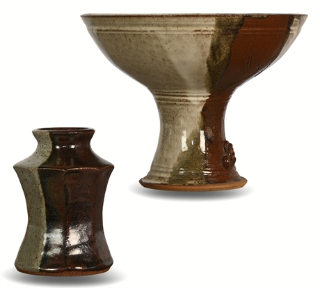 Pedestal Bowl and Enneagon Vase