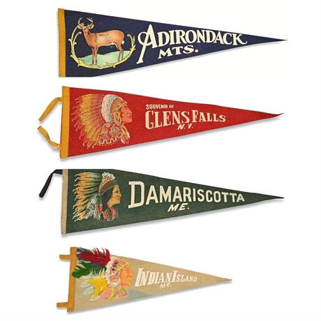 Early 20th C. Felt Souvenir Pennants
