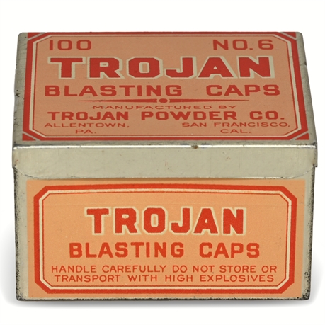 Trojan Powder Co. No. 6 Blasting Caps, 100-Count Box (Empty)