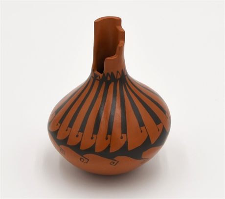 Traditional Mexican Pottery Vase by Maria Cecilia Zubia