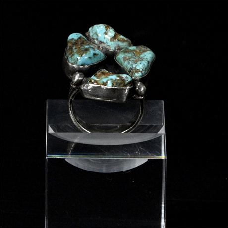 Vintage Navajo Turquoise and Sterling Ring