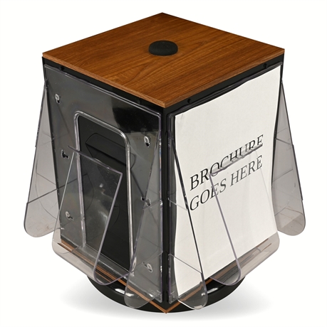 Deflecto Stand-Tall Revolving Countertop Literature Rack – Model 58001-CLEAR