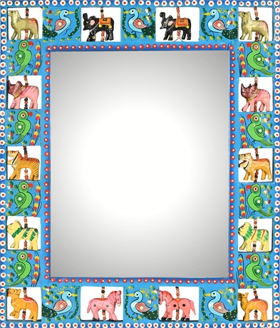 Folk Art Style Carousel Mirror