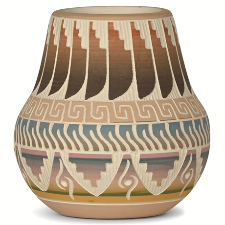 Navajo Sgraffito Vase by E. Whitegoat