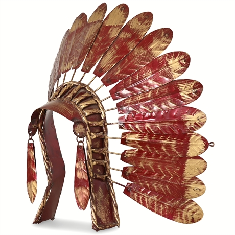 24" Indian Chief Headdress Sculpture