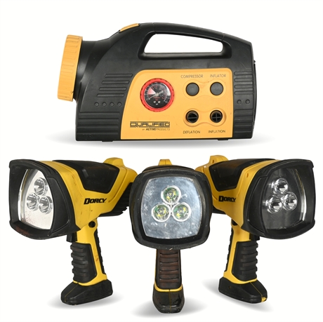 Dorcy 41-1080 Rechargeable Work Lights & Qualified by Active Products Compressor