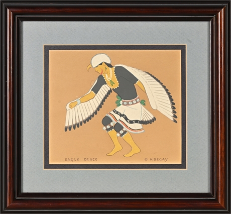 Harrison Begay “Eagle Dance” Framed Navajo Serigraph