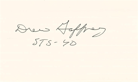 Drew Gaffney STS-40 Spacelab Life Sciences Astronaut Signed 3×5 Card