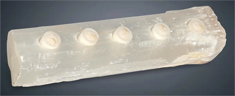 Selenite Multi-Candle Holder with Five Recessed Tea Lights