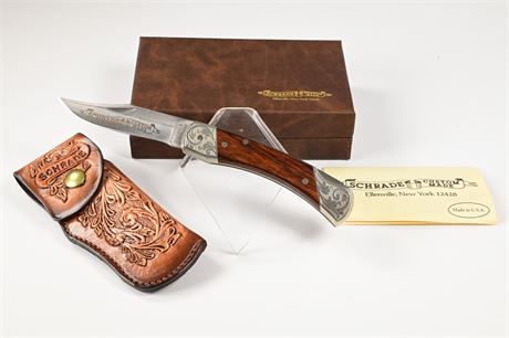 NOS Schrade Custom Made Knife Engraved Bolsters 1980's