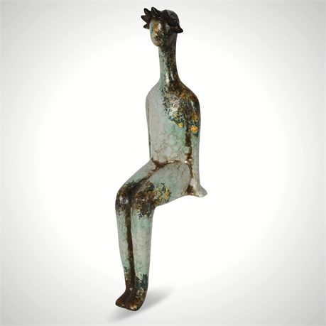 “Sin Silla” Mexican Ceramic Figure – Distressed Glaze Finish