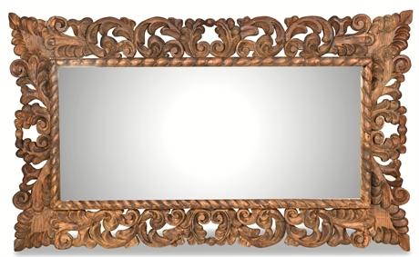 Spanish Colonial Revival Carved Mirror by Laura Evangelista