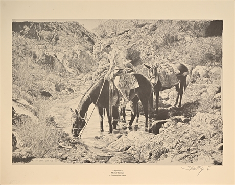 Robert "Shoofly" Shufelt "A Cool Drink Near the ♢2" Signed Western Lithograph