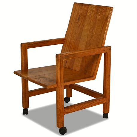 Vintage Solid Oak Executive Chair
