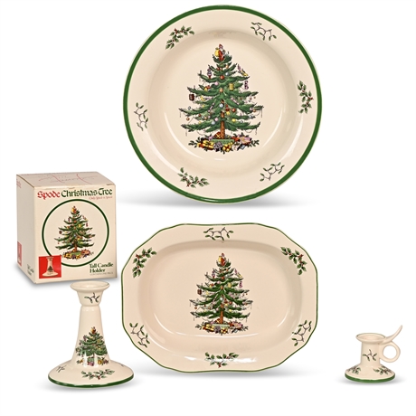 Spode "Christmas Tree" Serving Bowls & Candlesticks