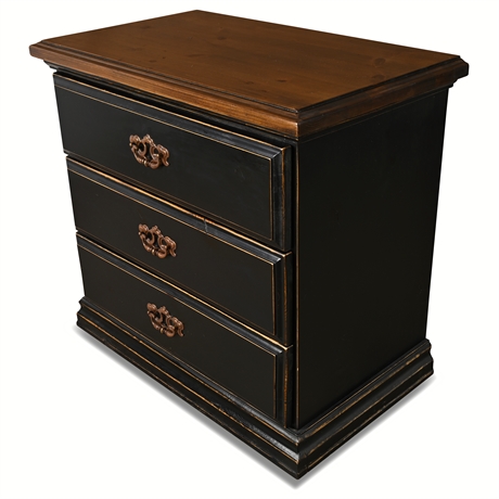 Rustic Solid Pine 3-Drawer Dresser with Brass Pulls