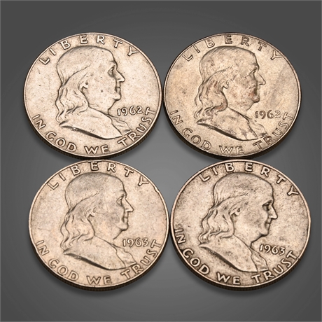1962 & 1963 Franklin Half Silver Dollars