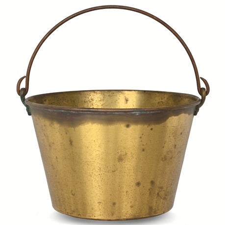 1860s Antique HW Hayden Waterbury Brass Bucket Pail