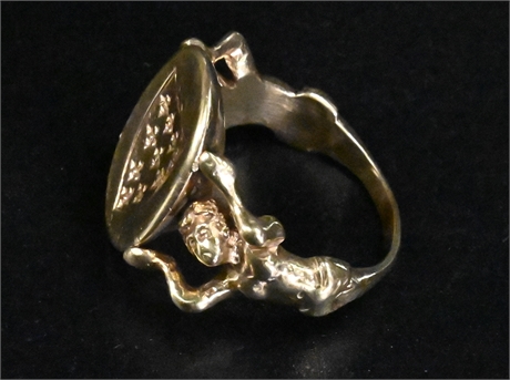 Antique 14K Shield Ring