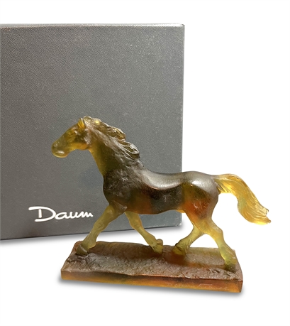 Rare Find Daum Amber Crystal Horse