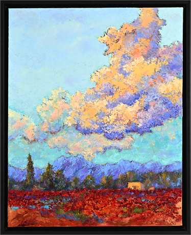 Jeri Desrochers “New Mexico Skies” Original Oil on Canvas, Mesilla Valley