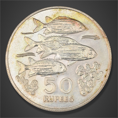 1978 Seychelles .925 Silver Proof 50 Rupees – Conservation Issue
