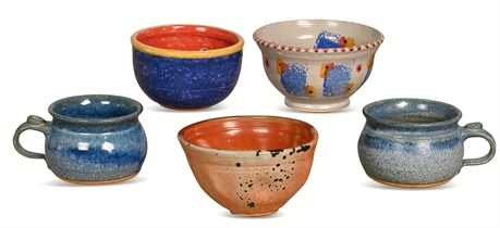 Whimsical Stoneware Bowls & Stoneware Mugs