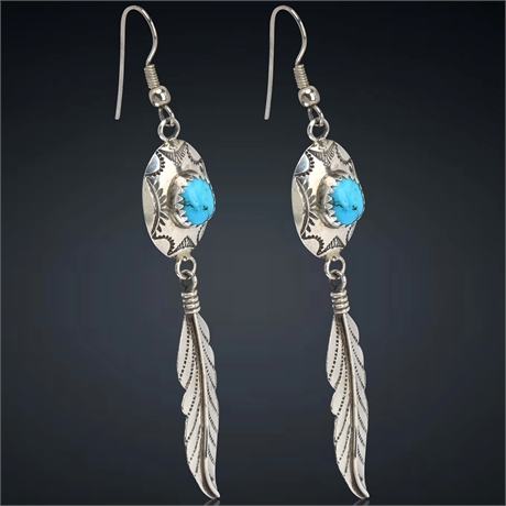 Lillian Ramone Hanging Feather Earrings