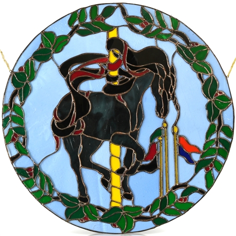 Carousel Horse Stained Glass Panel