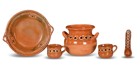 Vintage Tlaquepaque Mexican Redware Pottery