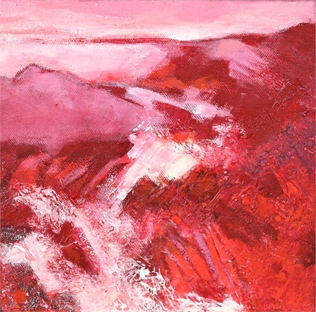 Sabrina Bowers Abstract Landscape Oil on Canvas, 8" x 8"