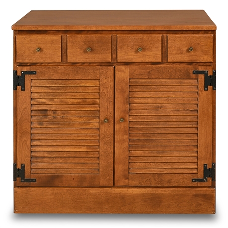 Ethan Allen Heirloom Nutmeg Maple Louvered Cabinet, Early American Style