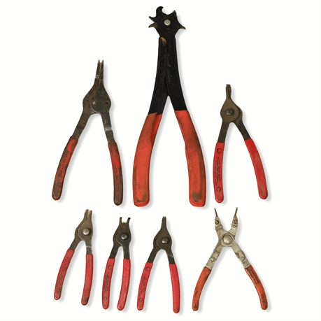 Set of 7 Snap Ring Pliers - Armstrong, Linksem, & Taiwan Brands