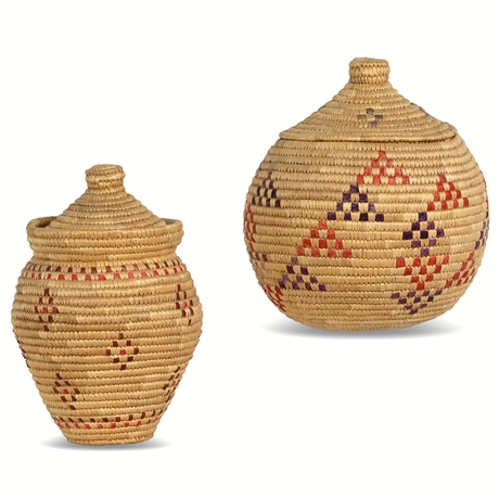 Pair of Handcrafted Alaskan Baskets