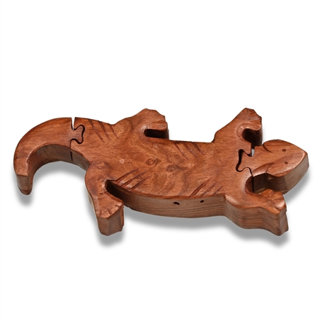 Carved Lizard Puzzle Box