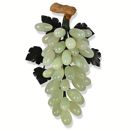Mid-Century Green Hardstone Grape Cluster — 9" Length, 2 lbs