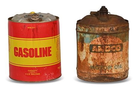 Vintage Amoco & Kelley Gas Cans