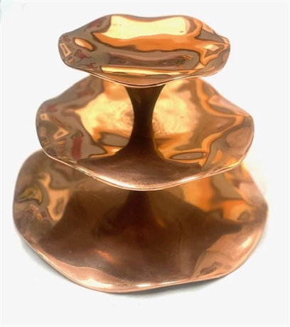 Nambe Copper Three Tiered Serving Tray