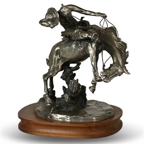 Bristol "Bronco Twister" Sculpture After C.M. Russell in Pewter