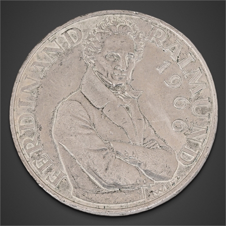 1966 Austria 25 Schilling Silver Commemorative — Ferdinand Raimund