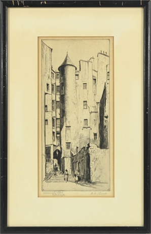Edinburgh Etching by R.W. Stewart