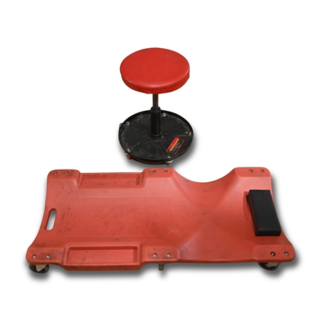 US General Adjustable Roller Seat with Creeper