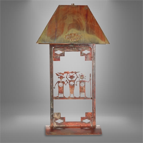 Custom Copper Kachina Lamp