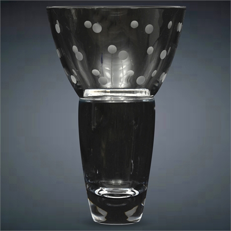 10" Mikasa Platinum Polka Dot Vase