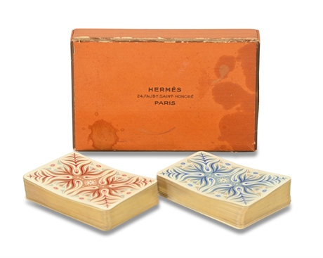 Vintage Hermès Bridge Playing Cards Designed by Cassandre, 2 Decks