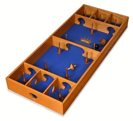 Carrom “Royal Skittles” Tabletop Game No. N28 – With Box, Tops, Ball & Pins